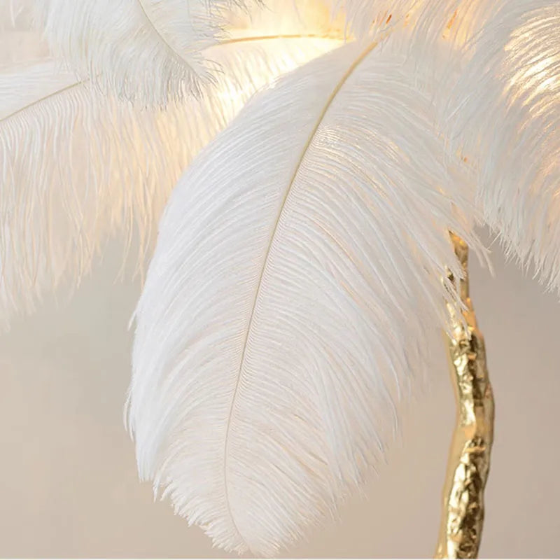 Nordic Luxury Feather LED Table Lamp Desktop Decorative Lamp For Home Living Room Bedroom Study Bedside Table Lamp Furniture