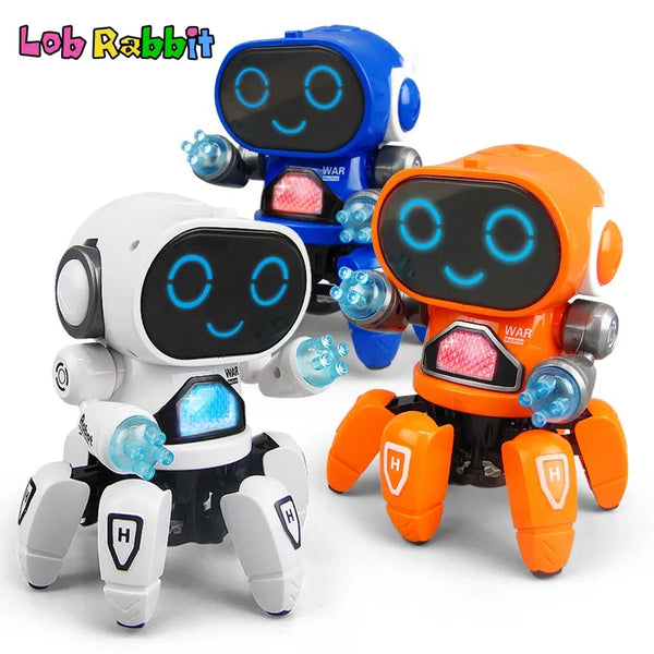 Electric Dance Robot Toys Lighting Musical 6 Claws Octopus Kids Interactive Games Educational Electronic Pets Robots Toys Gifts