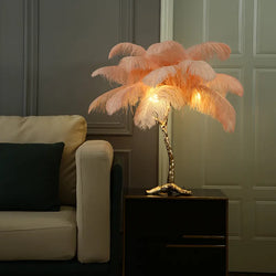 Nordic Luxury Feather LED Table Lamp Desktop Decorative Lamp For Home Living Room Bedroom Study Bedside Table Lamp Furniture