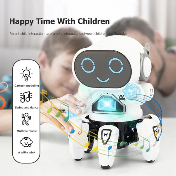 Electric Dance Robot Toys Lighting Musical 6 Claws Octopus Kids Interactive Games Educational Electronic Pets Robots Toys Gifts