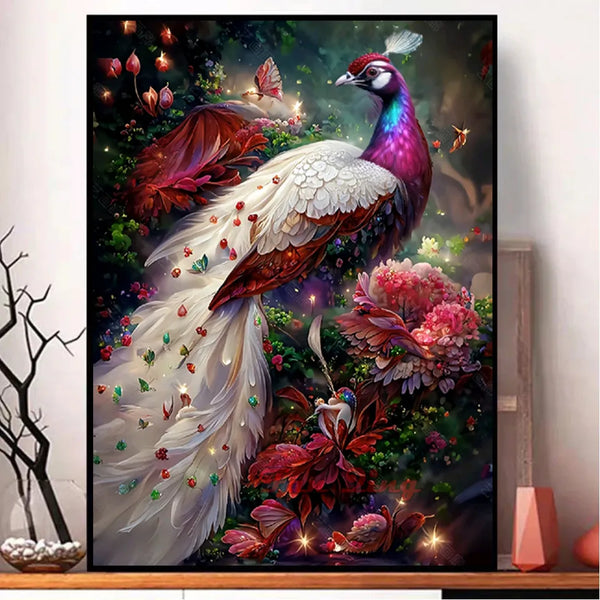 Full Diamond Painting New 2023 Fantasy Peacock Flowers Landscape DIY Mosaic Diamond Embroidery 5D Cross Stitch Birds Home Decor